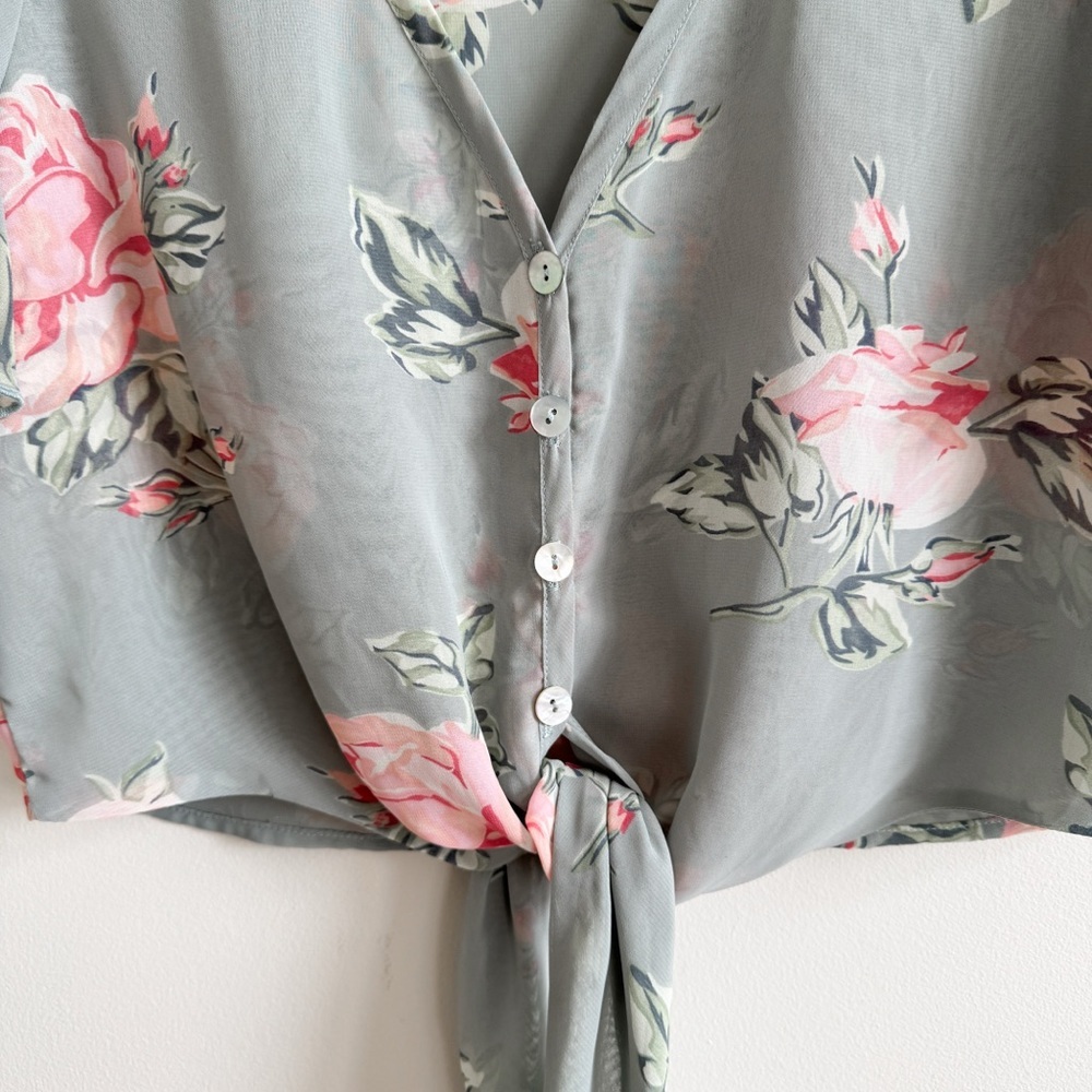 SHOW ME YOUR MUMU • The Tortuga Tie Top in Sweetheart Sage - Picture 5 of 11